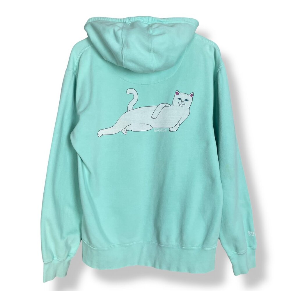 RIPNDIP Hoodie Sweatshirt‎ Cat Catstanza Lord Nermal Size Medium FLAWS Graphic